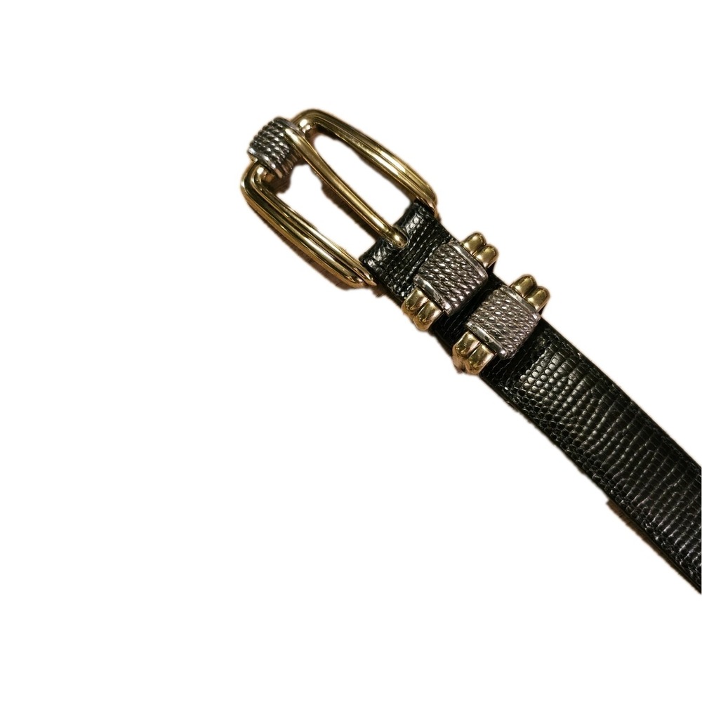 Ladies Brighton Aligator Leather Belt With Gold And Silver Buckle.M 34 Classic,